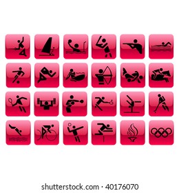 vector illustration sport icons and buttons