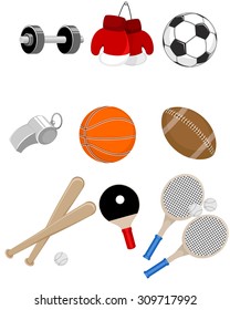 Vector illustration of a sport items set