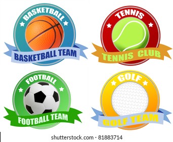 Vector illustration of sport labels