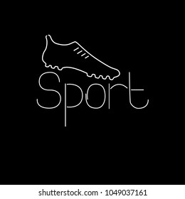 Vector illustration. Sport logo, emblem symbolizing an active way of life, sports shoes, competition.