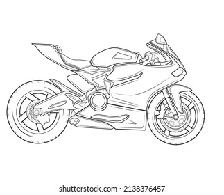 Vector illustration of sport motorcycle in isolate on white background.