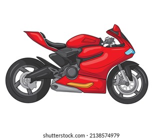 Vector illustration of sport motorcycle in isolate on white background.