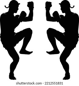 vector illustration sport muay thai