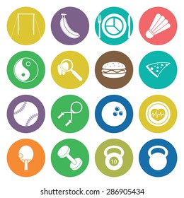Vector illustration of sport set icon