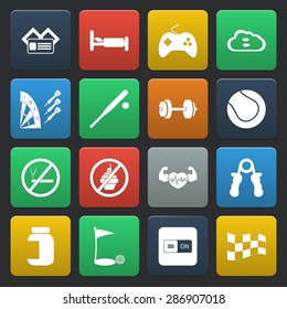 Vector illustration of sport set icon