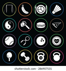 Vector illustration of sport set icon