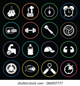 Vector illustration of sport set icon