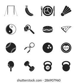 Vector illustration of sport set icon