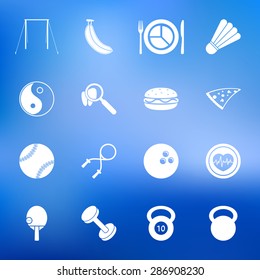Vector illustration of sport set icon