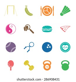 Vector illustration of sport set icon