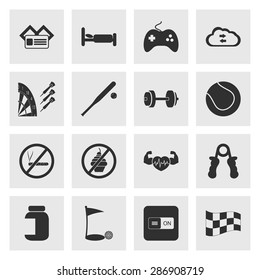 Vector illustration of sport set icon