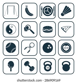 Vector illustration of sport set icon
