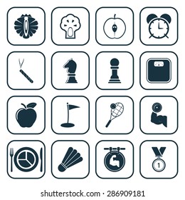Vector illustration of sport set icon