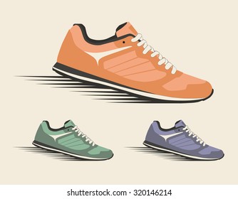 Vector illustration of Sport shoes for running