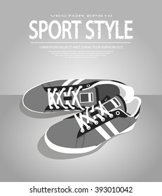 Vector illustration of Sport shoes for running