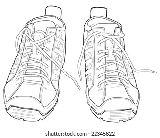 Vector illustration of sport shoes, sneakers