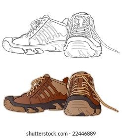 Vector illustration of sport shoes, sneakers