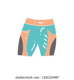 Vector illustration of sport shorts for run, football, tennis, games. Summer clothes. Running equipment. 