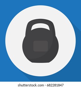 Vector Illustration Of Sport Symbol On Weight Flat Icon. Premium Quality Isolated Gir Element In Trendy Flat Style.