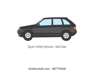 Vector illustration sport terrain vehicle. SUV.