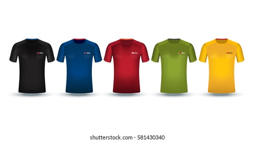 Vector illustration of sport T-shirt. Realistic illustration of sport clothes.