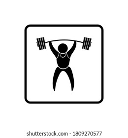 Vector illustration of sport weightlifting symbol.