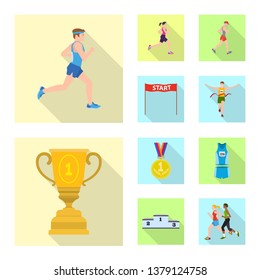 Vector illustration of sport  and winner icon. Collection of sport  and fitness  vector icon for stock.