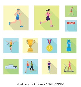 Vector illustration of sport  and winner icon. Set of sport  and fitness  vector icon for stock.