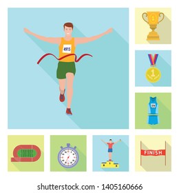 Vector illustration of sport  and winner icon. Collection of sport  and fitness  stock symbol for web.