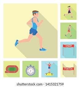 Vector illustration of sport  and winner icon. Collection of sport  and fitness  vector icon for stock.