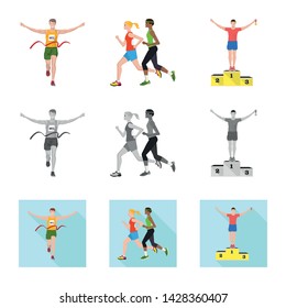 Vector illustration of sport and winner icon. Collection of sport and fitness stock vector illustration.