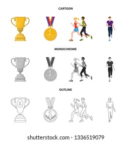 Vector illustration of sport  and winner logo. Set of sport  and fitness  stock symbol for web.