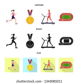 Vector illustration of sport  and winner logo. Collection of sport  and fitness  vector icon for stock.
