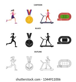 Vector illustration of sport  and winner logo. Collection of sport  and fitness  stock symbol for web.