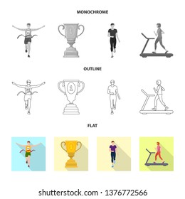 Vector illustration of sport  and winner logo. Set of sport  and fitness  stock symbol for web.