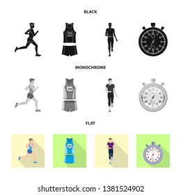 Vector illustration of sport  and winner logo. Collection of sport  and fitness  stock symbol for web.