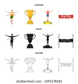 Vector illustration of sport  and winner logo. Collection of sport  and fitness  stock vector illustration.