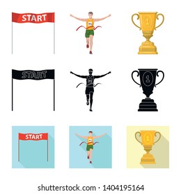 Vector illustration of sport  and winner logo. Set of sport  and fitness  vector icon for stock.