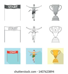 Vector illustration of sport  and winner logo. Collection of sport  and fitness  stock symbol for web.