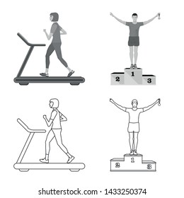 Vector illustration of sport and winner logo. Collection of sport and fitness stock vector illustration.