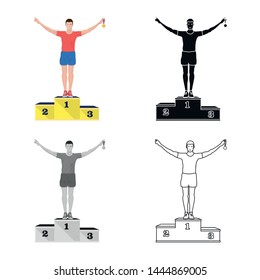 Vector illustration of sport and winner logo. Collection of sport and fitness stock symbol for web.