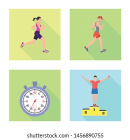 Vector illustration of sport and winner logo. Collection of sport and fitness stock vector illustration.