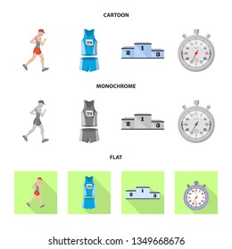 Vector illustration of sport  and winner sign. Set of sport  and fitness  stock symbol for web.