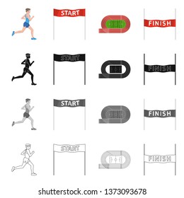 Vector illustration of sport  and winner sign. Set of sport  and fitness  vector icon for stock.