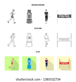 Vector illustration of sport  and winner sign. Collection of sport  and fitness  vector icon for stock.