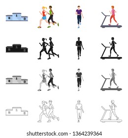 Vector illustration of sport  and winner symbol. Set of sport  and fitness  stock vector illustration.