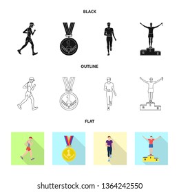 Vector illustration of sport  and winner symbol. Set of sport  and fitness  stock vector illustration.