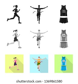 Vector illustration of sport  and winner symbol. Collection of sport  and fitness  stock symbol for web.