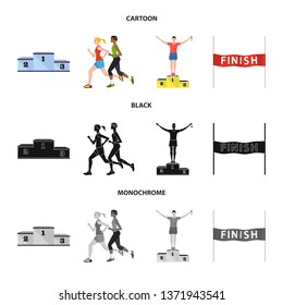 Vector illustration of sport  and winner symbol. Set of sport  and fitness  stock symbol for web.