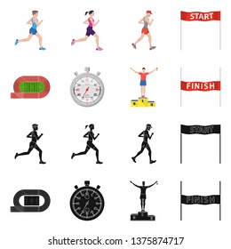 Vector illustration of sport  and winner symbol. Set of sport  and fitness  stock symbol for web.